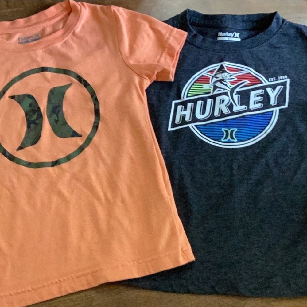 Hurley Kids' Orange and Black Graphic Tees